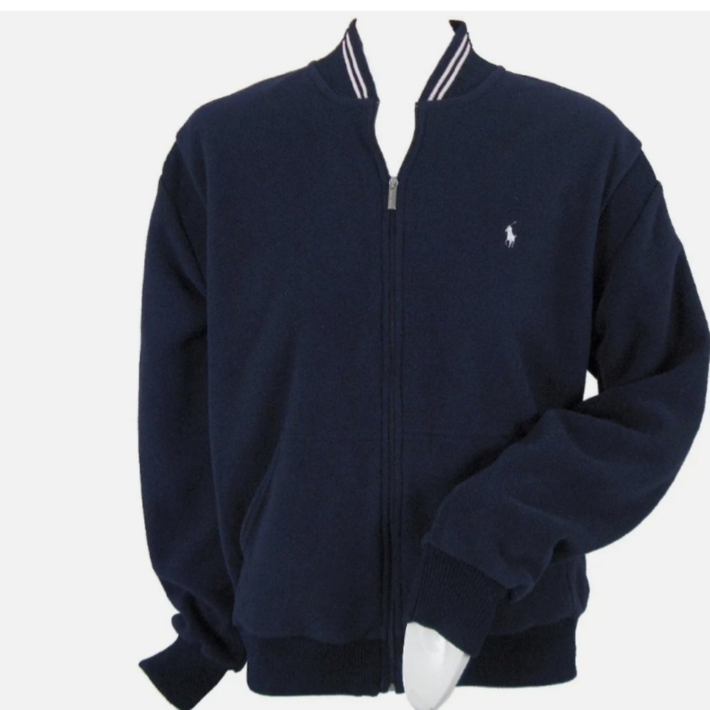Polo Ralph Lauren Womens Athletic Jacket!  Navy  Poly Fleece